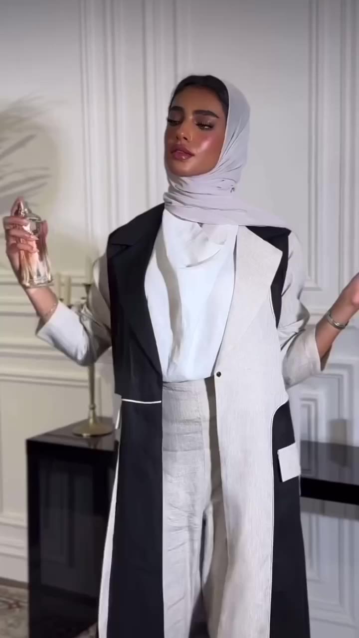 Blazer Linen Abaya with matching pants and Shaila