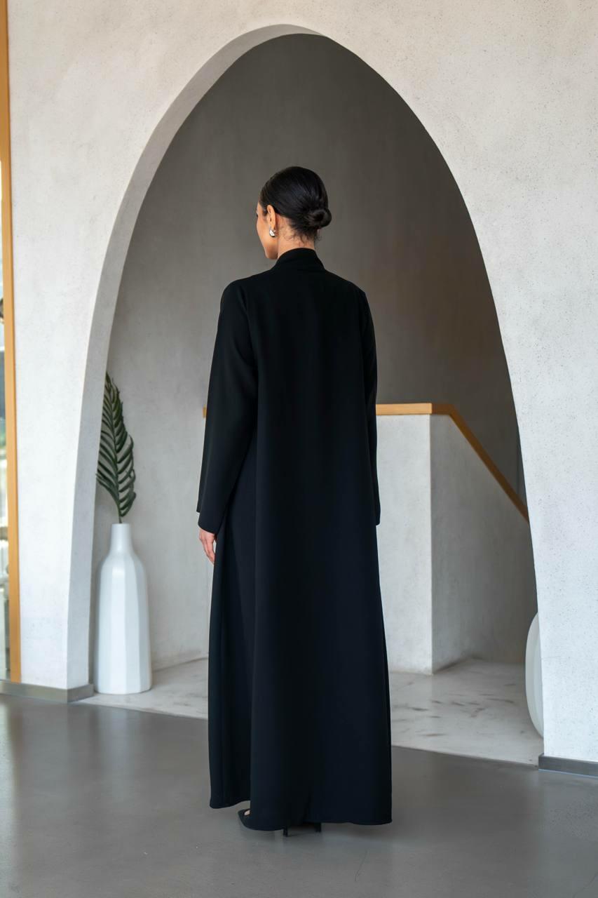 Black crepe abaya for daily wear