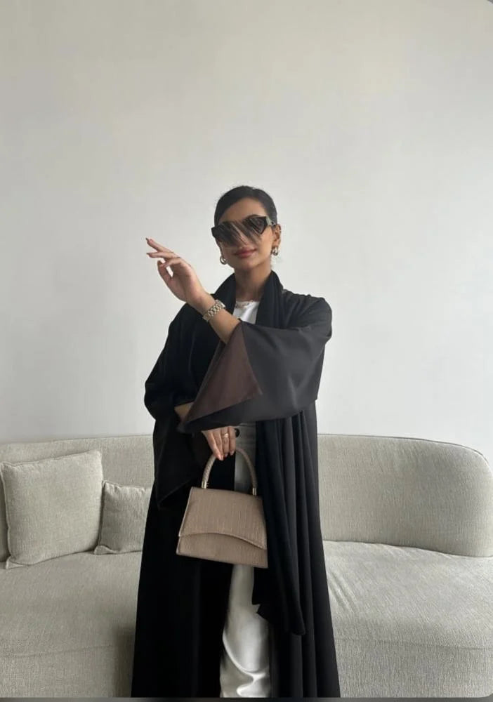 Reversible Abaya with Shaila, Black & Brown