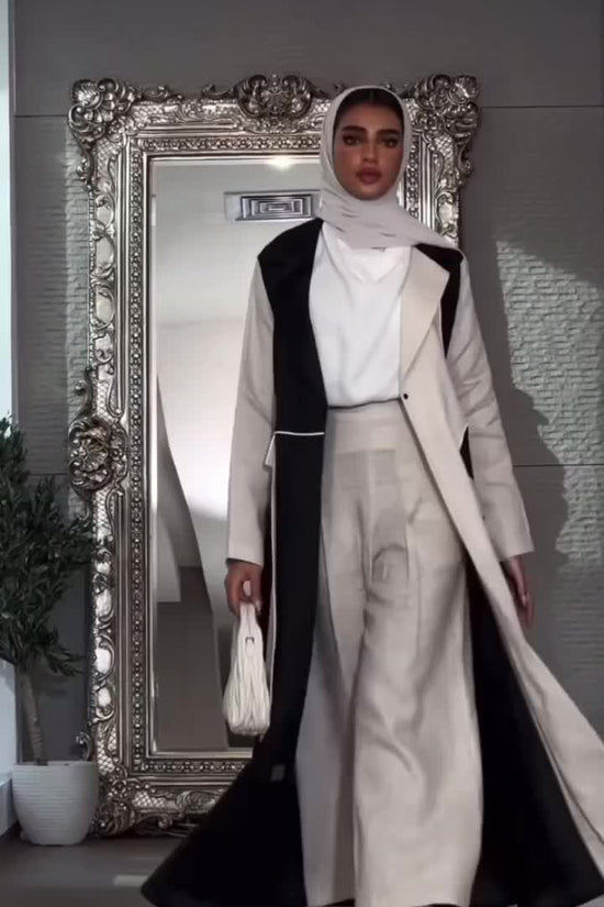 Blazer Linen Abaya with matching pants and Shaila