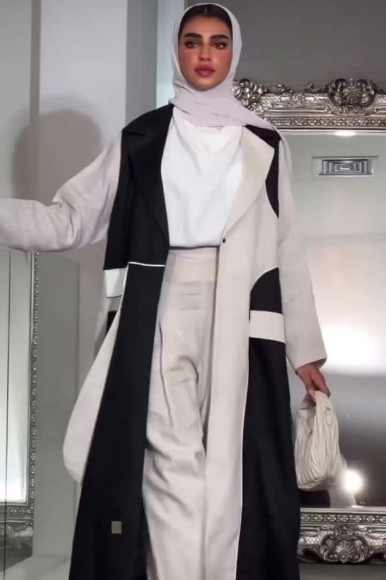 Blazer Linen Abaya with matching pants and Shaila