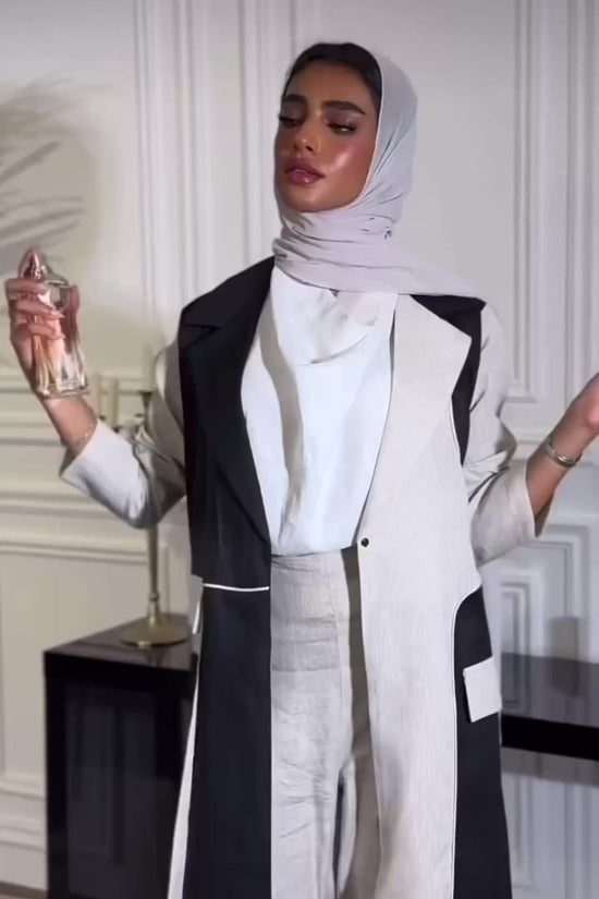 Blazer Linen Abaya with matching pants and Shaila