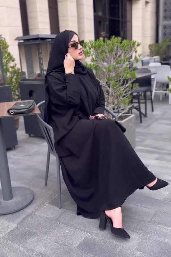 Black Abaya with Button Closure