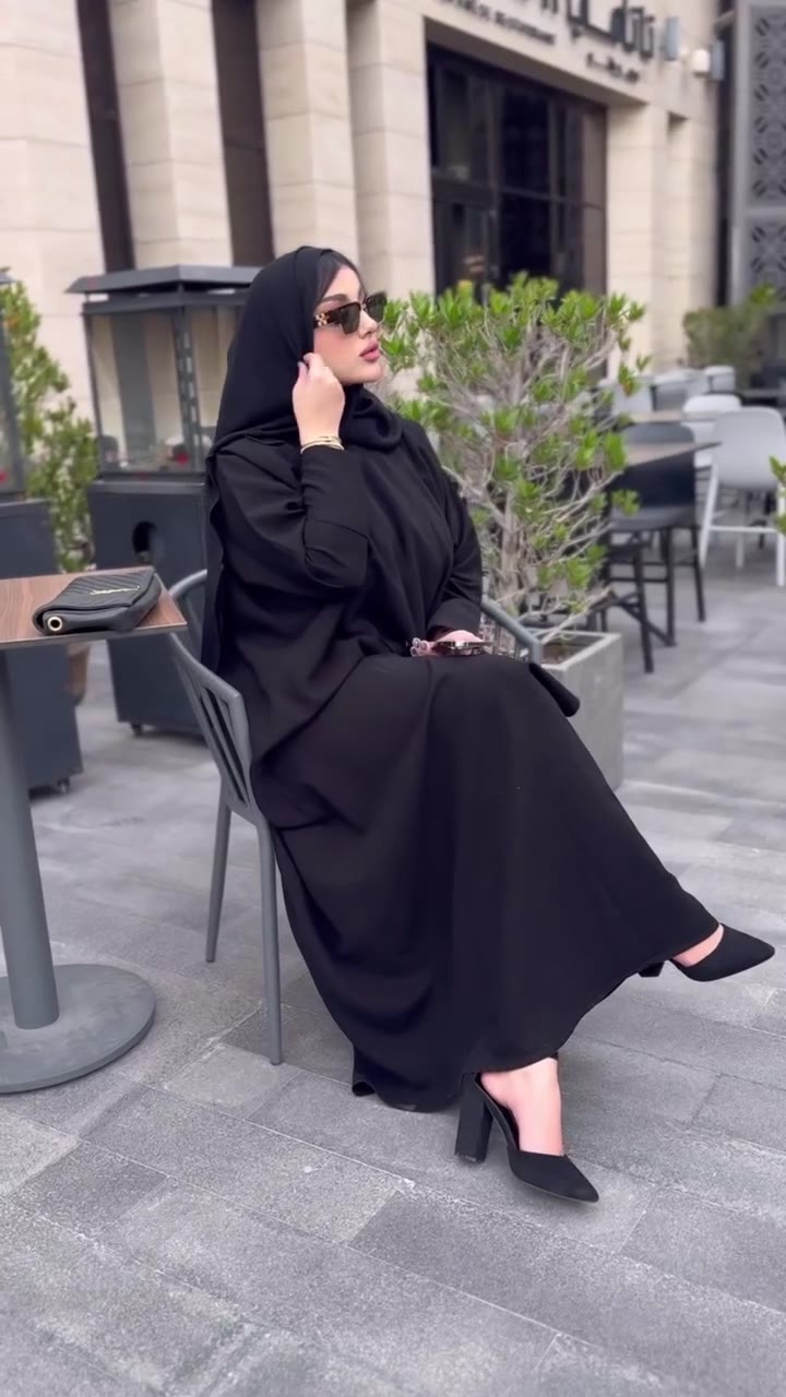 Black Abaya with Button Closure
