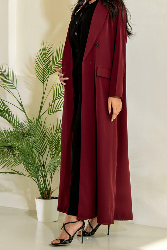 Burgundy Blazer abaya with Shaila