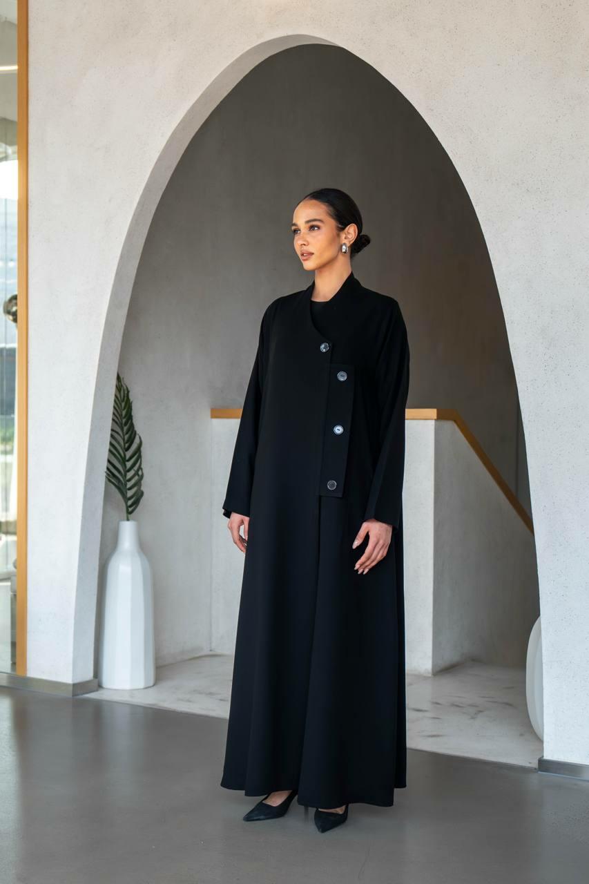 Black crepe abaya for daily wear