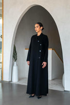 Black crepe abaya for daily wear
