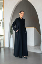 Black crepe abaya for daily wear