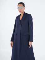 Premium Navy Blue Blazer Abaya with Matching Shaila