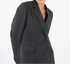 Classic Black Blazer Collar Open Abaya
