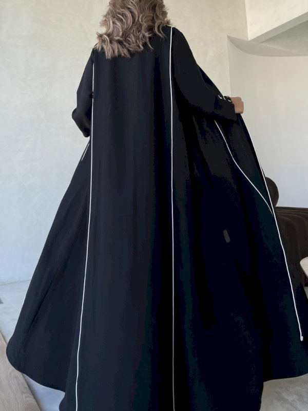 Blazer Abaya with White Piping