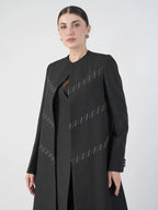 Elegant Black Blazer Abaya with Shaila