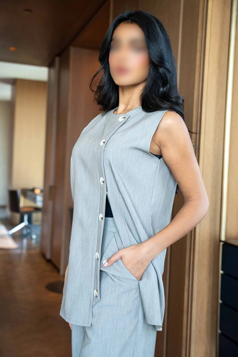 Grey Blouse and Pants Set