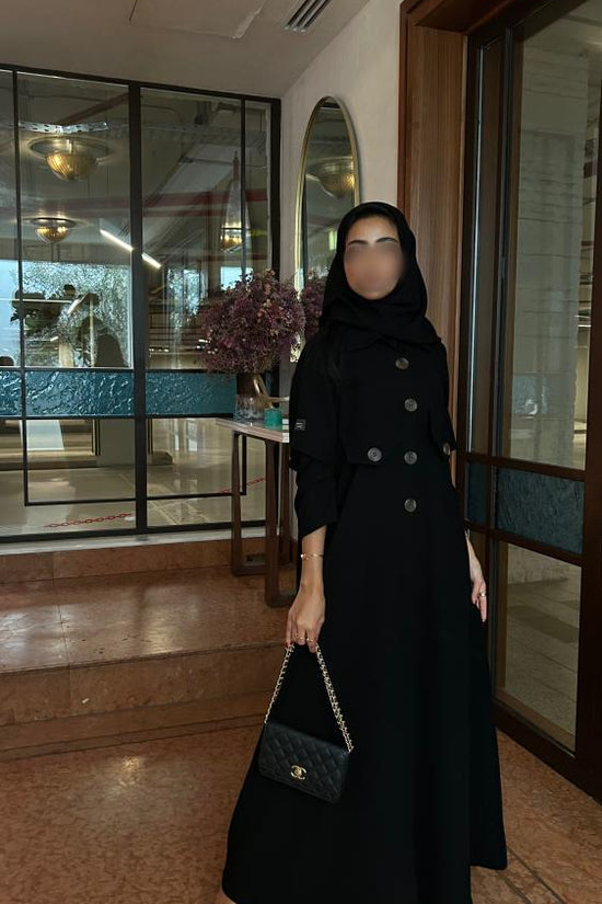 Black Coat Design with button details