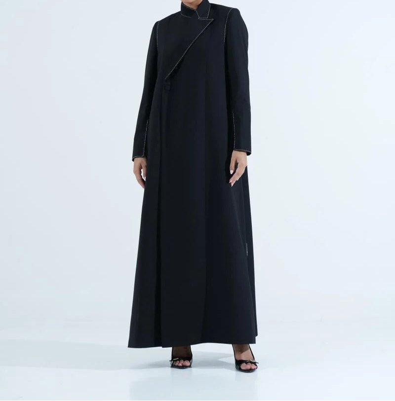 Hand-Embroidered Blazer Abaya