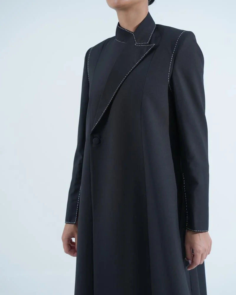 Hand-Embroidered Blazer Abaya