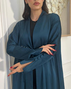 Teal Abaya with button Details