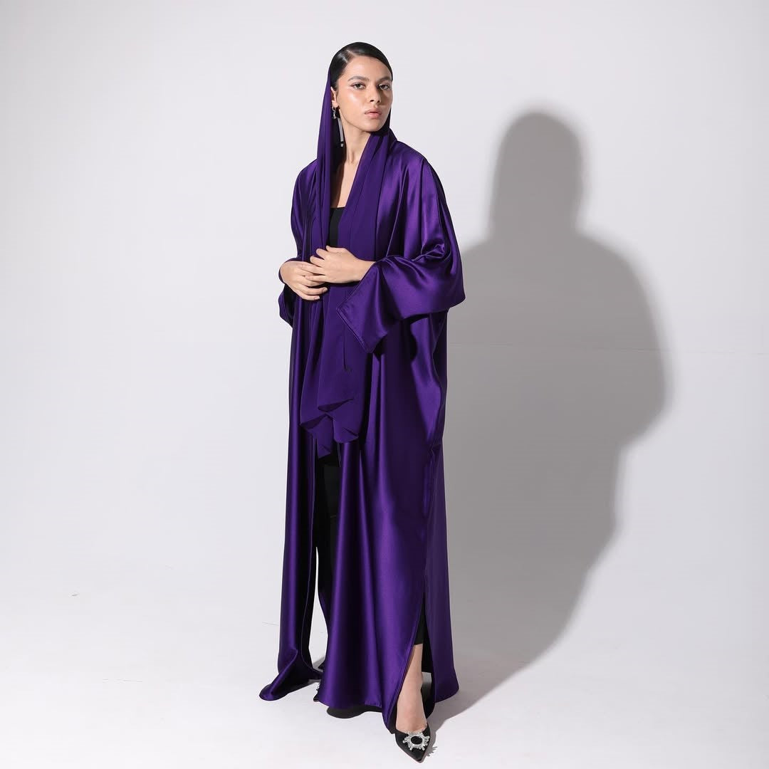 Satin Royal Purple Abaya