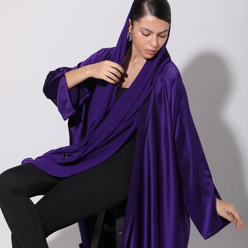 Satin Royal Purple Abaya