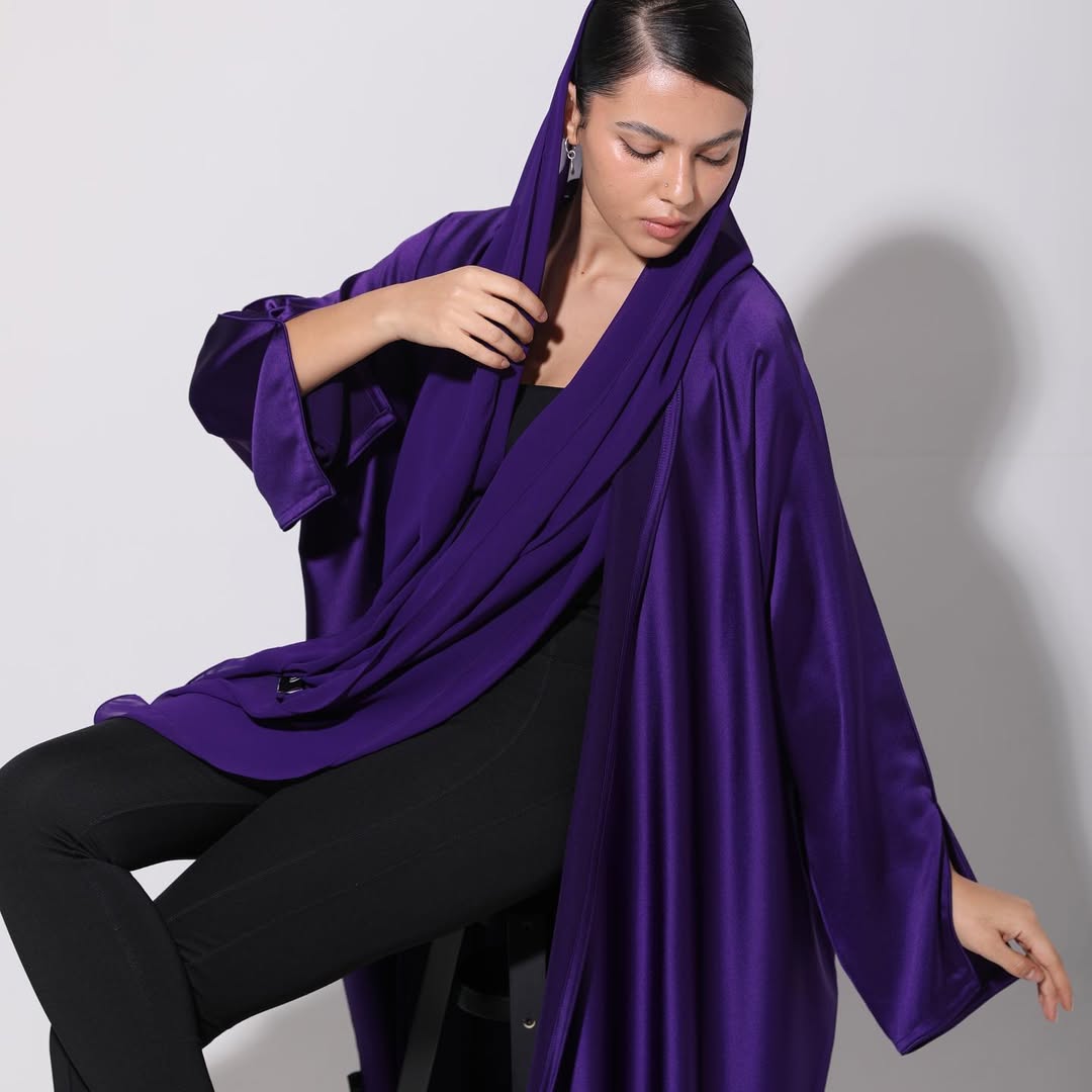 Satin Royal Purple Abaya