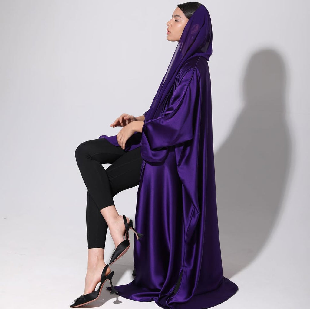 Satin Royal Purple Abaya
