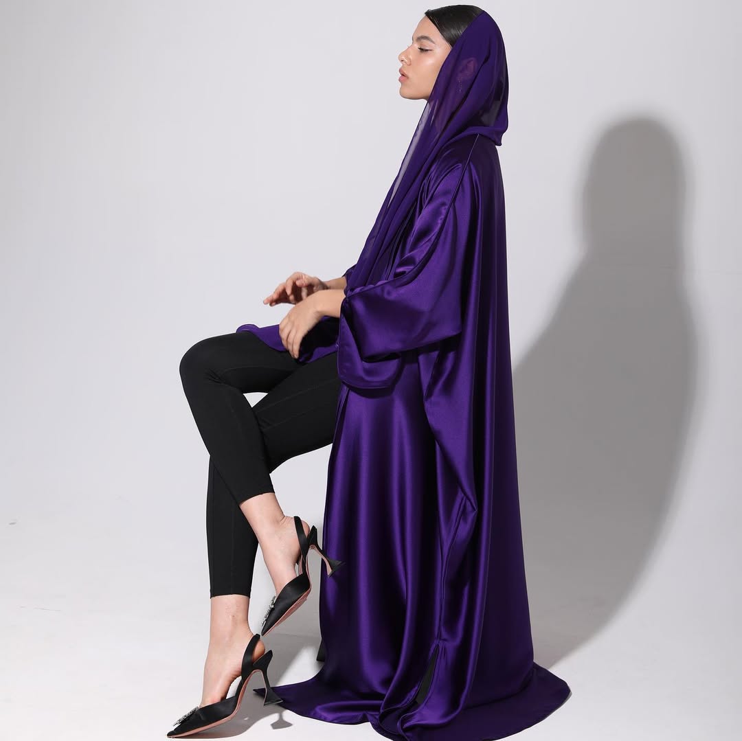 Satin Royal Purple Abaya