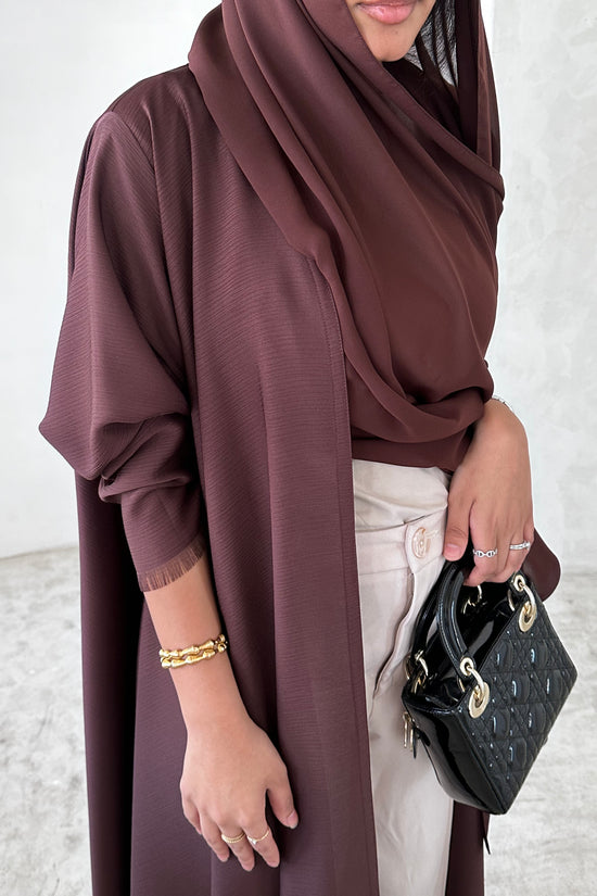 Cloche Cut Abaya - Brown