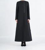 Premium Black Embellished Front Abaya