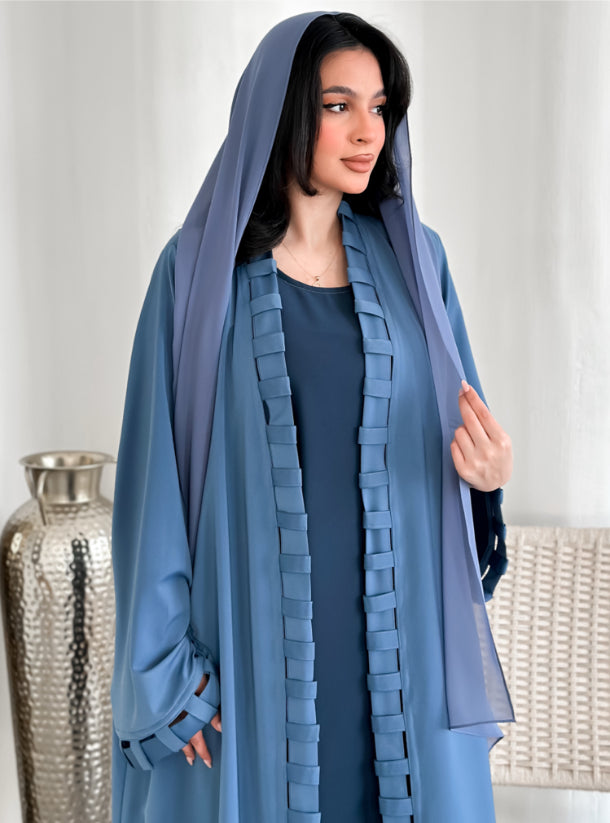 Blue Abaya with matching Inner Dress