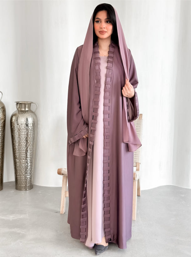 Lilac Abaya with matching Inner Dress
