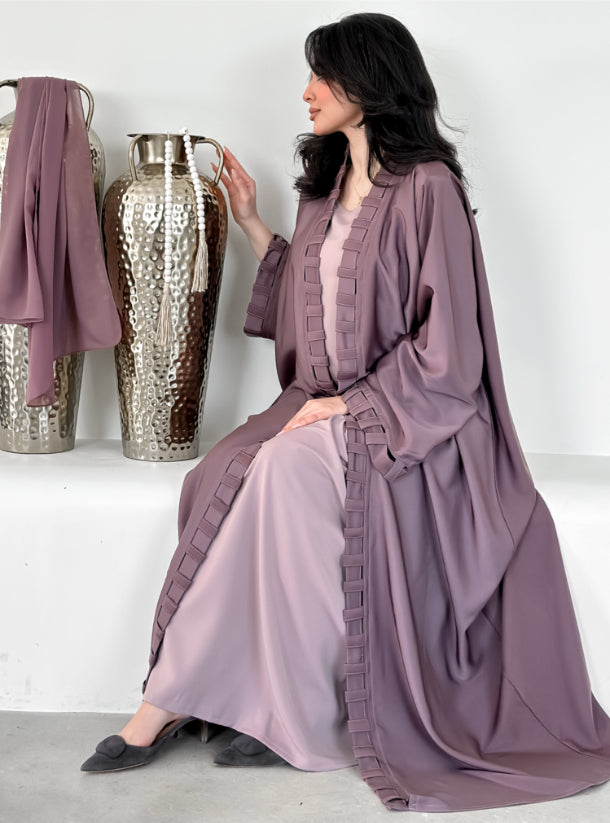 Lilac Abaya with matching Inner Dress