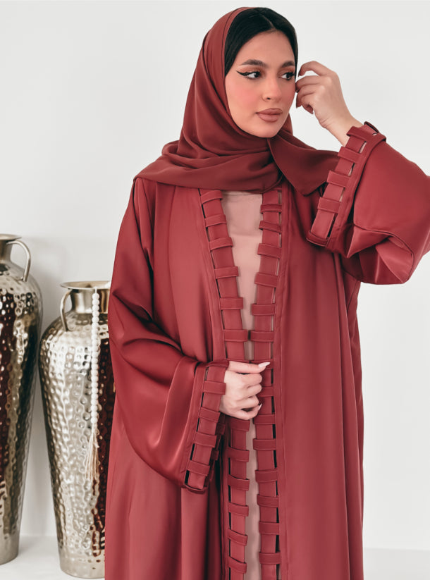 Terracotta Abaya with matching Inner Dress