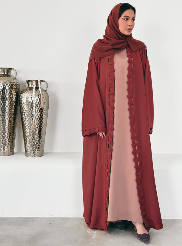 Terracotta Abaya with matching Inner Dress