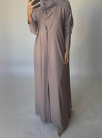 Taupe Soft Crepe Abaya, With Matching Under Abaya Dress & Shaila
