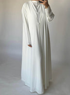 Off-White Soft Crepe Abaya, With Matching Under Abaya Dress & Shaila
