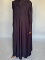 Dark Purple Soft Crepe Abaya, With Matching Under Abaya Dress & Shaila