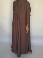 Brown Soft Crepe Abaya, With Matching Under Abaya Dress & Shaila