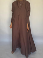 Brown Soft Crepe Abaya, With Matching Under Abaya Dress & Shaila