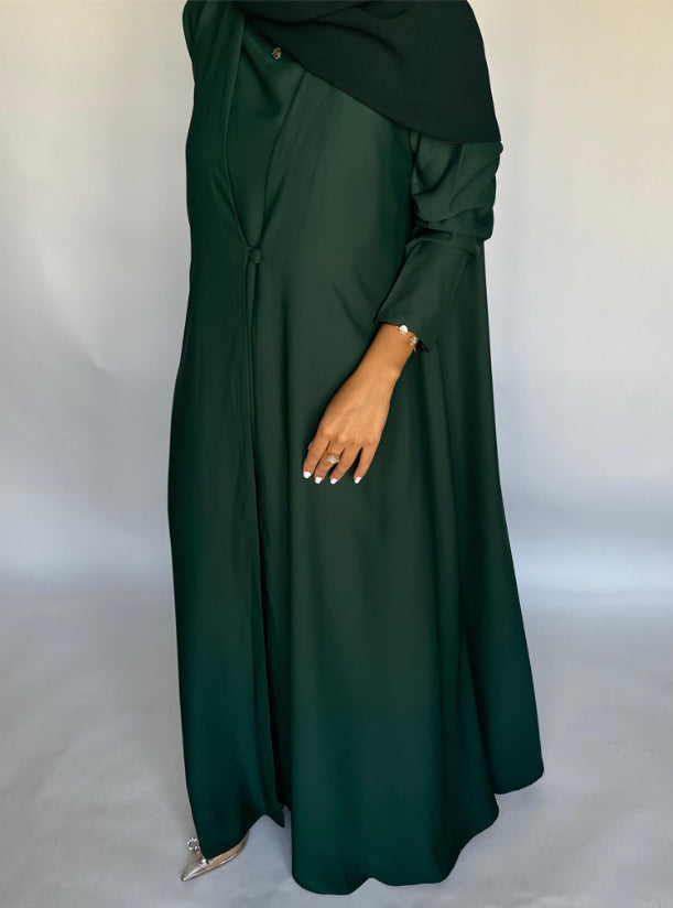 Forest Green Soft Crepe Abaya, With Matching Under Abaya Dress & Shaila
