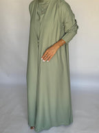 Mint Green Soft Crepe Abaya, With Matching Under Abaya Dress & Shaila