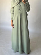 Mint Green Soft Crepe Abaya, With Matching Under Abaya Dress & Shaila