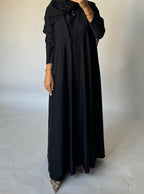 Black Soft Crepe Abaya, With Matching Under Abaya Dress & Shaila