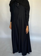 Black Soft Crepe Abaya, With Matching Under Abaya Dress & Shaila