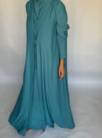 Blue Soft Crepe Abaya, With Matching Under Abaya Dress & Shaila