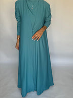 Blue Soft Crepe Abaya, With Matching Under Abaya Dress & Shaila