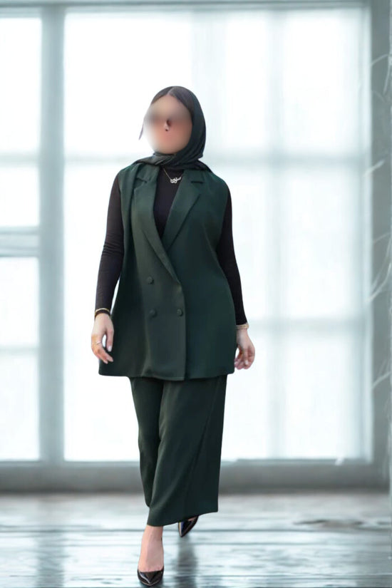 GREEN CREPE BLAZER WITH PANTS