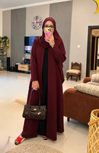 Burgundy Barbie Abaya with shaila