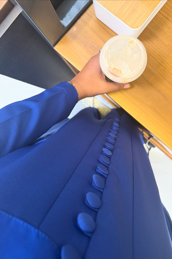 Royal Blue abaya with Shaila