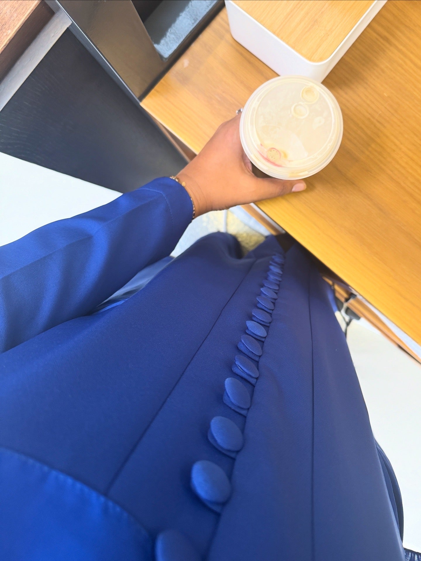 Royal Blue abaya with Shaila