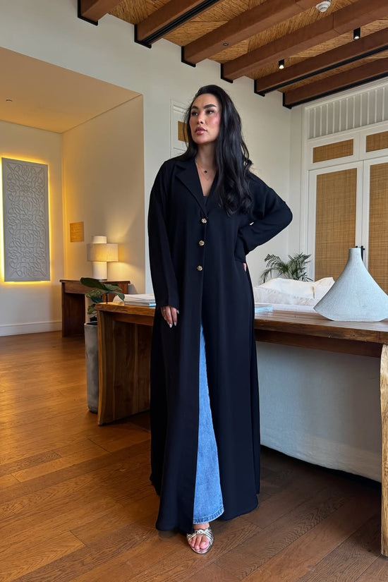 Black Abaya with Golden Buttons